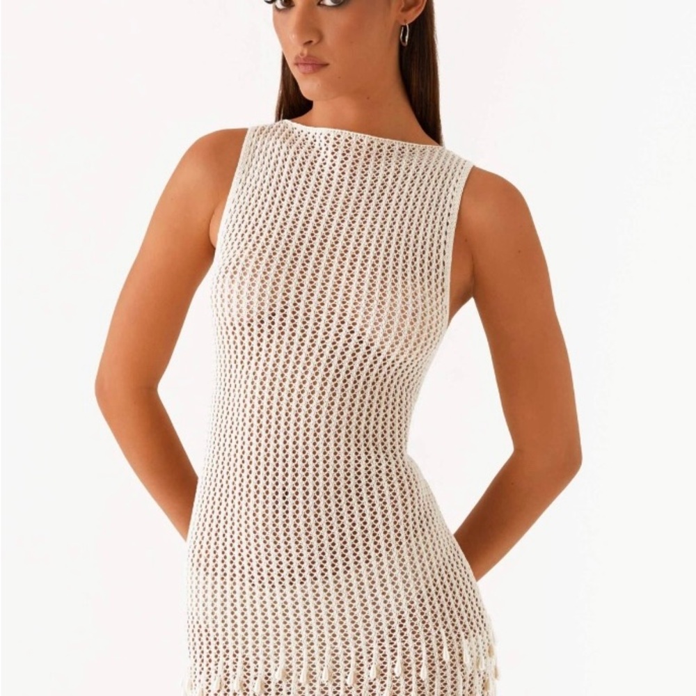 Peppermayo Cream Crochet Swim Cover-Up